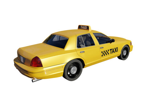 Taxi cab side rear view isolated 3d render © Evgenii