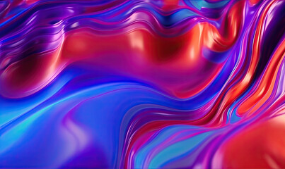 Abstract liquid wave wallpaper. Creative holographic banner. For banner, postcard, book illustration. Created with generative AI tools