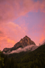 View of the Sas De Le Undesc,  Fassa Valley, Dolomites, Italy.