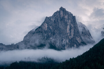 View of the Sas De Le Undesc,  Fassa Valley, Dolomites, Italy.