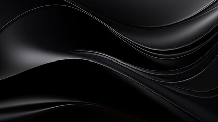 Abstract wavy metallic, 3D abstract wallpaper with dark and black background, illustration