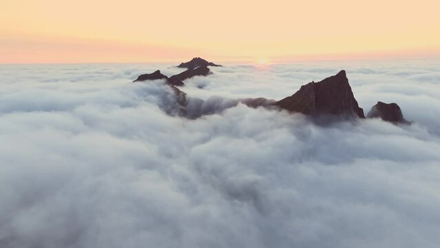 Discovering Senja Island's Mountains Above Clouds on Segla