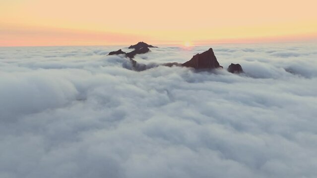 Norway Senja Island's Mountains Above Clouds on Segla
