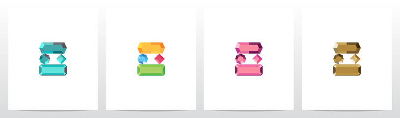 Jewel Gem Diamond Letter Logo Design O