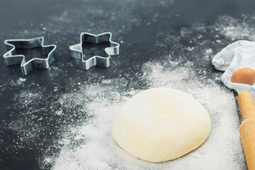 Freshly made dough on the table