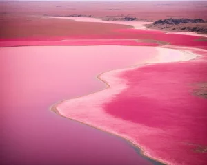 Fotobehang pink rivers , pink nature © Elena