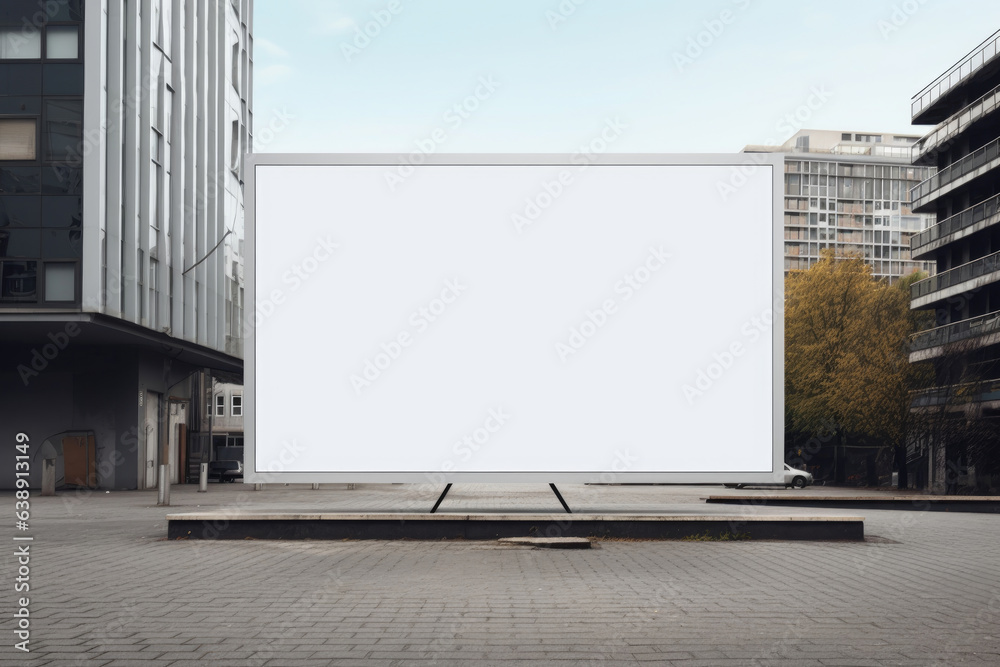 Wall mural Layout of a white outdoor advertising poster