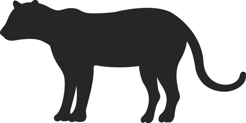 ヒョウのシルエットのイラスト