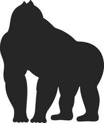 ゴリラのシルエットのイラスト