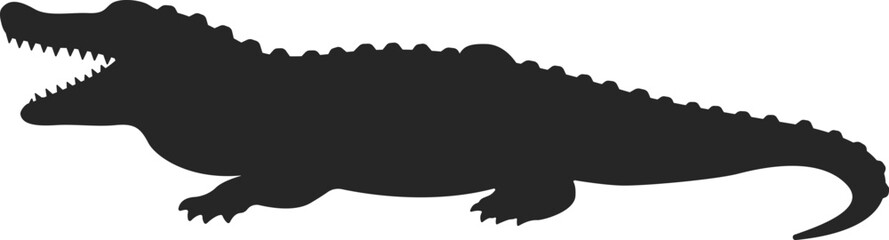 ワニのシルエットのイラスト