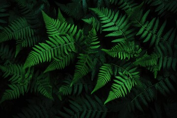 Fototapeta na wymiar Fern leaves on a dark background