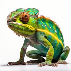 Fototapeta premium Chameleon isolated in a white background