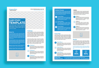 Case study template, Business case study layout, Double side flyer template, Case Study, Case Study