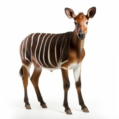 Fototapeta premium Okapi isolated in a white background