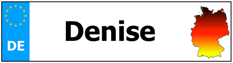 Fototapeta premium Car sticker sticker with name Denise and map of germany