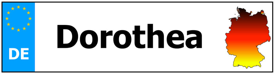 Car sticker sticker with name Dorothea and map of germany