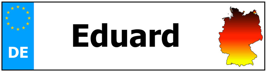 Car sticker sticker with name Eduard and map of germany