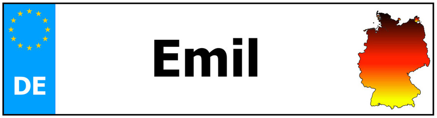 Car sticker sticker with name Emil and map of germany