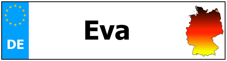 Obraz premium Car sticker sticker with name Eva and map of germany