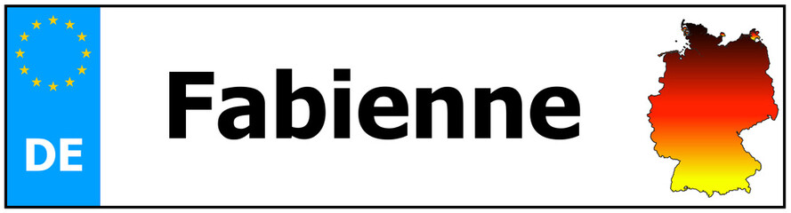 Car sticker sticker with name Fabienne and map of germany