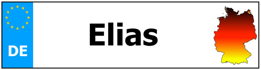 Car sticker sticker with name Elias  and map of germany