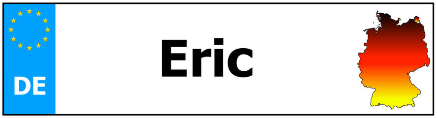 Car sticker sticker with name Eric and map of germany