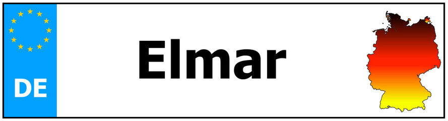 Car sticker sticker with name Elmar and map of germany