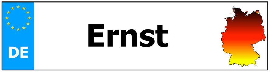 Car sticker sticker with name Ernst and map of germany