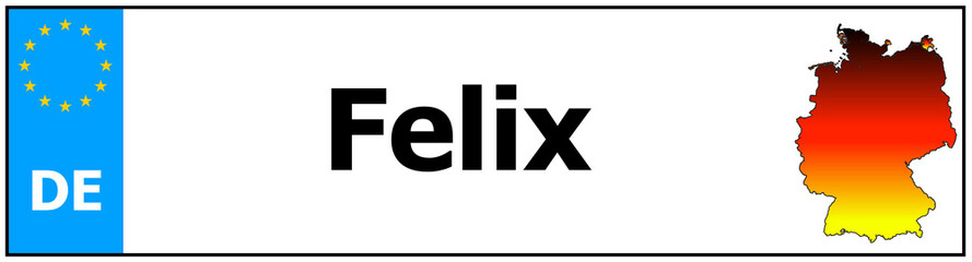 Car sticker sticker with name Felix and map of germany