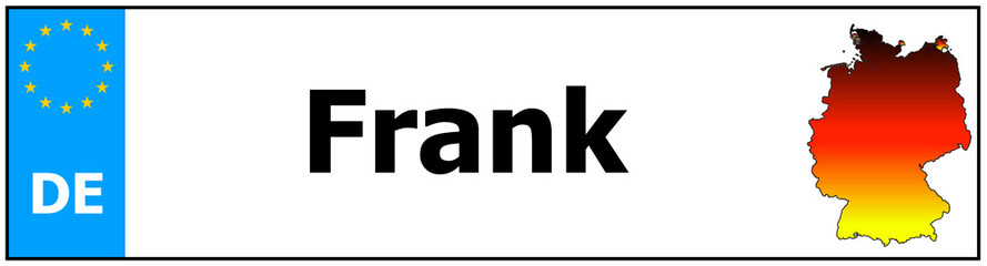 Car sticker sticker with name Frank and map of germany