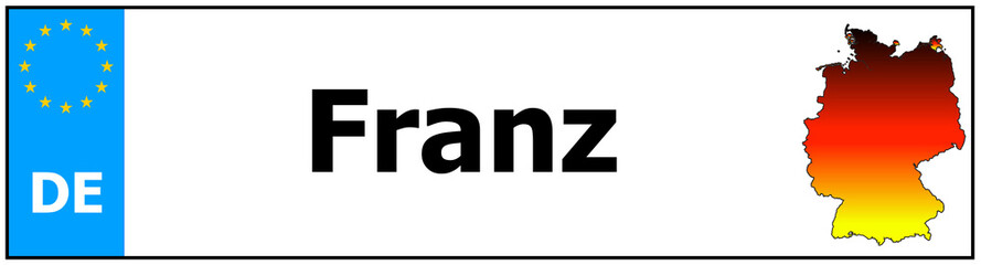 Car sticker sticker with name Franz and map of germany