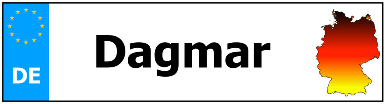 Car sticker sticker with name Dagmar and map of germany