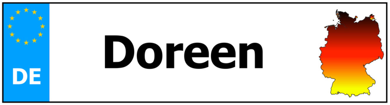 Car sticker sticker with name Doreen and map of germany
