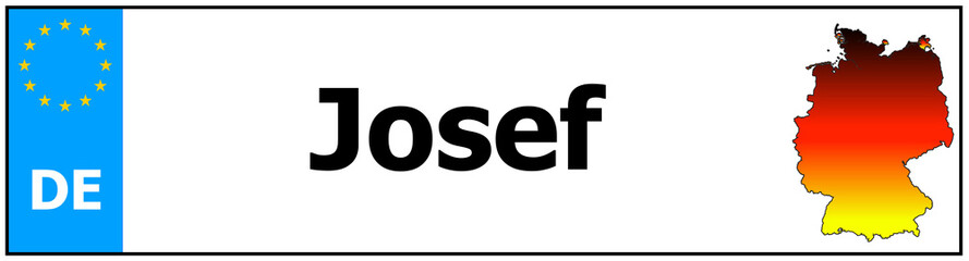 Car sticker sticker with name Josef and map of germany