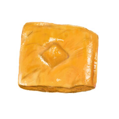 Square thin braised dried tofu in ingredient illustration