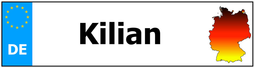 Car sticker sticker with name Kilian  and map of germany