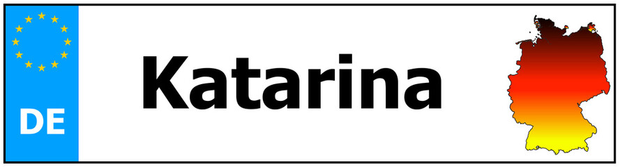 Car sticker sticker with name Katarina  and map of germany