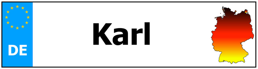 Car sticker sticker with name Karl  and map of germany