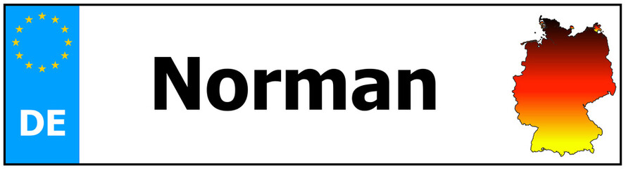 Car sticker sticker with name Norman and map of germany