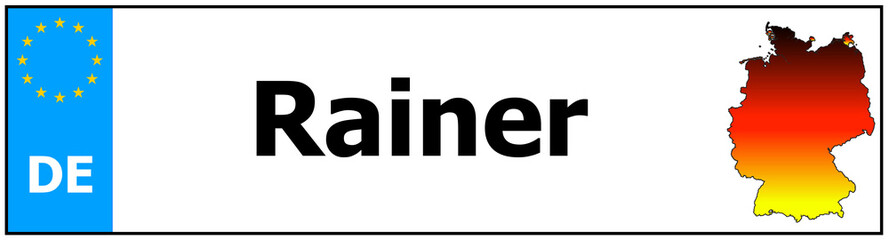 Car sticker sticker with name Rainer and map of germany