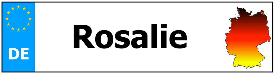 Car sticker sticker with name Rosalie  and map of germany