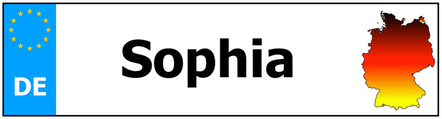 Car sticker sticker with name Sophia and map of germany