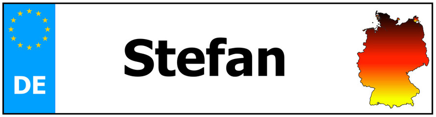 Car sticker sticker with name Stefan and map of germany