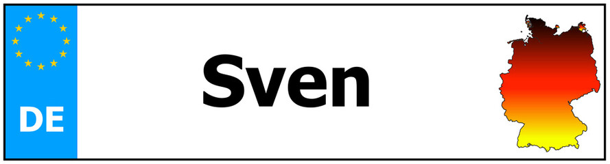 Car sticker sticker with name Sven and map of germany