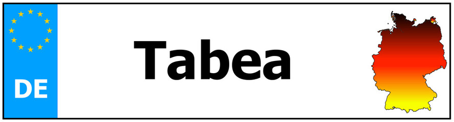 Car sticker sticker with name Tabea and map of germany