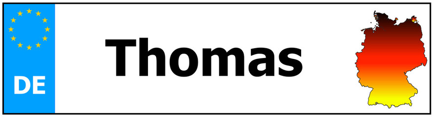 Car sticker sticker with name Thomas  and map of germany
