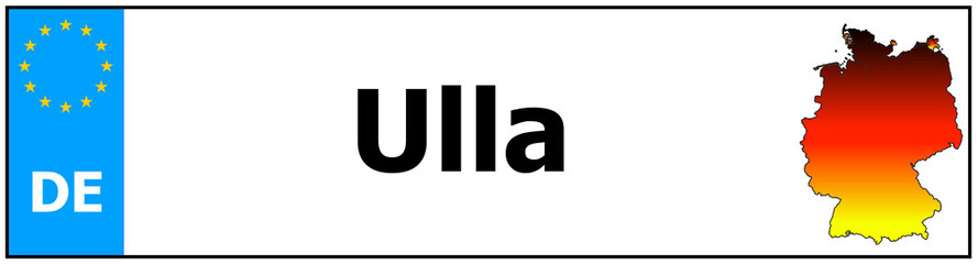 Car sticker sticker with name Ulla and map of germany