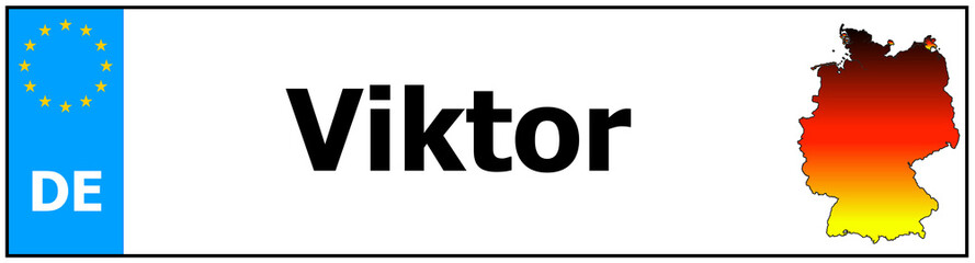 Car sticker sticker with name Viktor and map of germany