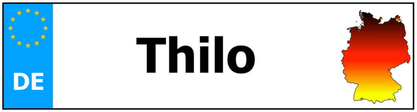 Car sticker sticker with name Thilo and map of germany