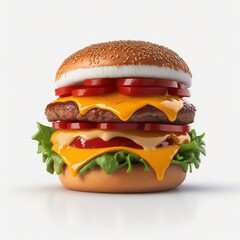 hamburger on white background